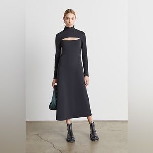 WHO WHAT WEAR 
Jasmine cutout midi dress onyx